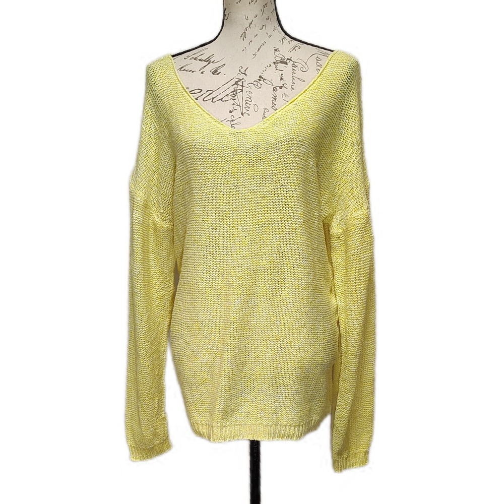 Womens Yellow Lightweight‎ Summer Sweater Bathing Suit Cover Large Beach